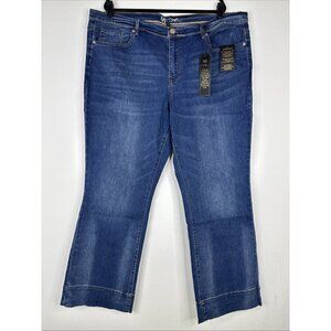 DG2 by Diane Gilman New Classic‎ Stretch Denim Bootcut Jeans Size 24W Blue NEW